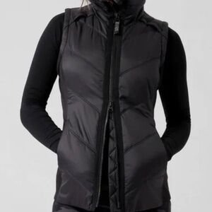 Athleta Rock Ridge Primaloft Vest Black Longline Puffer Zipper Lightweight Small